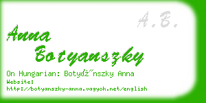 anna botyanszky business card